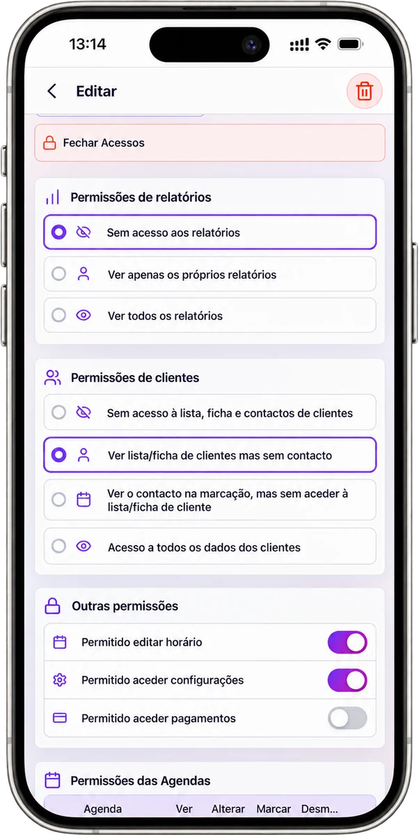 Controlo de funcionários